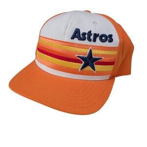 MLB Houston Astros Tequila Sunrise Retro Rainbow Stripe Snapback Hat, Pastime